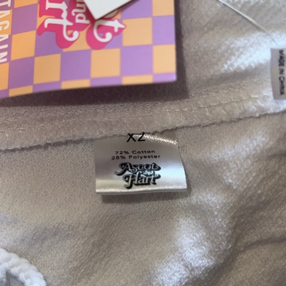 NWT Ascot and Hart White and Black Checkered Crop Sweatpants With Drawstring AA2 - Picture 5 of 5